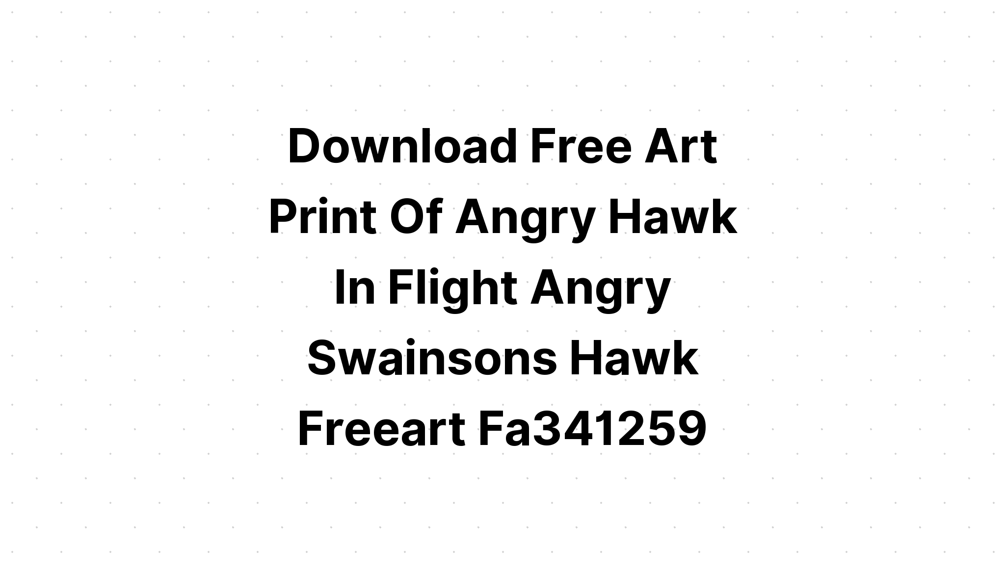 Download Printable Swainson's Hawk Poster SVG File